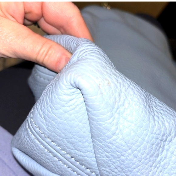 Michael‎ Kors Large Blue Pebbled Leather Jet Set Chain Shoulder Bag EUC - Picture 10 of 12